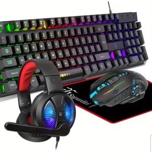 RGB Gaming Keyboard, Mouse, and Headset Set